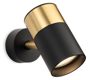 Firstlight 6876BK Roma Wall Or Ceiling Spotlight In Black And Brushed Brass Finish