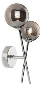 Firstlight 6909CH Lando 2 Light Wall Light In Chrome With Smoked Glass
