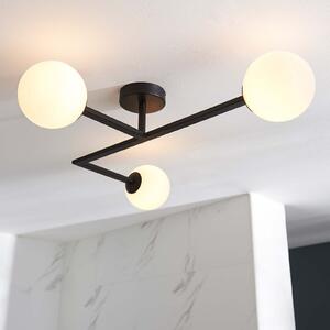 Hawkhill Bathroom Semi Flush Light - 3lt Black