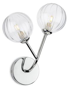 Firstlight 6905CH Groves 2 Light Wall Light In Chrome Finish With Clear Decorative Glass