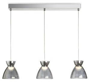 Firstlight 6841CHSM Royale LED 3 Light Bar Ceiling Light In Chrome With Smoked Decorative Glass