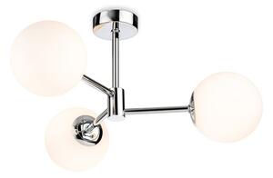Firstlight 6871CH Splash 3 Light Flush Ceiling Light In Chrome With Opal White Glass IP44
