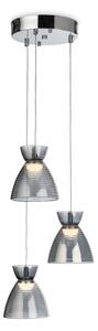 Firstlight 6842CHSM Royale LED 3 Light Cluster Ceiling Light In Chrome With Smoked Decorative Glass