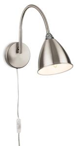 Firstlight 6889BS Plug-in Switched Wall Light In Brushed Steel Finish