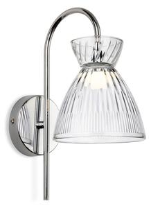 Firstlight 6843CHCL Royale LED Wall Light In Chrome With Clear Ribbed Glass