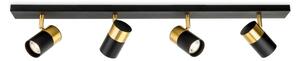 Firstlight 6878BK Roma 4 Light Bar Ceiling Light In Black And Brushed Brass Finish