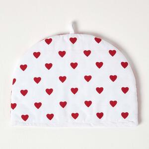 Homescapes Tea Cosy Double Design Red Hearts Teapot Warmer