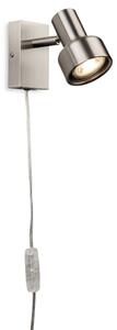 Firstlight 6892BS Plug-in Switched Wall Light In Brushed Steel Finish