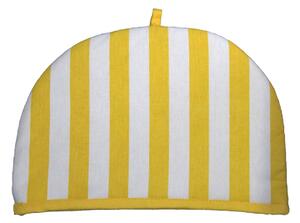 Homescapes Tea Cosy Double Design Yellow Stripes Teapot Warmer