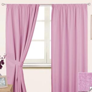 Homescapes Pink Pencil Pleat Blackout Curtain Pair, 66 x 72"