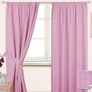 Homescapes Pink Pencil Pleat Blackout Curtain Pair, 90 x 90"