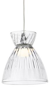 Firstlight 6840CHCL Royale LED Ceiling Pendant Light In Chrome With Clear Ribbed Glass
