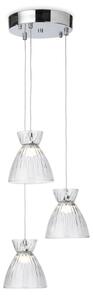 Firstlight 6842CHCL Royale LED 3 Light Cluster Ceiling Light In Chrome With Clear Ribbed Glass