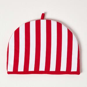 Homescapes Tea Cosy Double Design Red Stripes Teapot Warmer