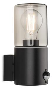 Firstlight 6802BK Manor Wall Light with PIR In Black Finish With Smoked Glass