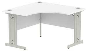 Impulse Corner Computer Desk In White And Silver Managed Leg