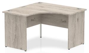 Impulse Corner Computer Desk In Grey Oak With Panel End Leg