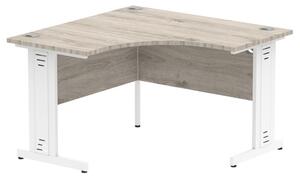 Impulse Corner Computer Desk In Grey And White Managed Leg