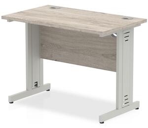 Impulse 800mm Computer Desk In Grey And Silver Managed Leg