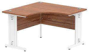 Impulse Corner Computer Desk In Walnut And White Managed Leg