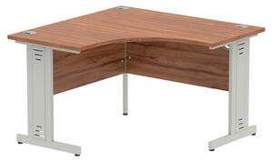 Impulse Corner Computer Desk In Walnut And Silver Managed Leg
