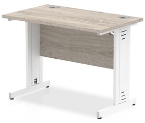 Impulse 800mm Computer Desk In Grey And White Managed Leg