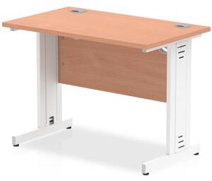 Impulse 600mm Computer Desk In Beech And White Managed Leg