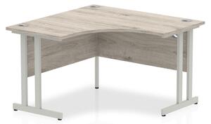 Impulse Corner Computer Desk In Grey And Silver Cantilever Leg