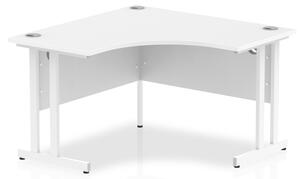 Impulse Corner Computer Desk In White And White Cantilever Leg