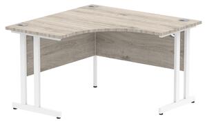Impulse Corner Computer Desk In Grey And White Cantilever Leg