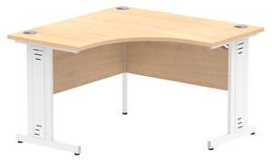 Impulse Corner Computer Desk In Maple And White Managed Leg