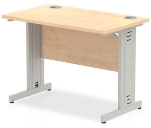 Impulse 800mm Computer Desk In Maple And Silver Managed Leg