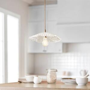 Endon 121004 Eltham Ceiling Pendant Light With Natural Braided Cable And Orchid Glass Shade