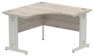 Impulse Corner Computer Desk In Grey And Silver Managed Leg