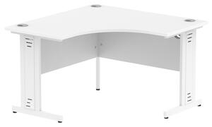 Impulse Corner Computer Desk In White And White Managed Leg