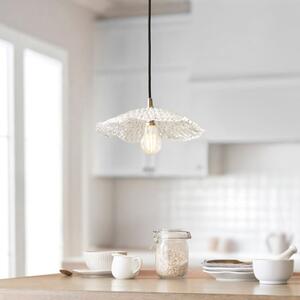 Endon 120751 Eltham Ceiling Pendant Light With Black Braided Cable And Orchid Glass Shade