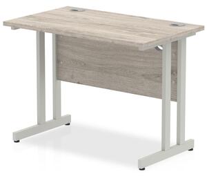 Impulse 600mm Computer Desk In Grey And Silver Cantilever Leg