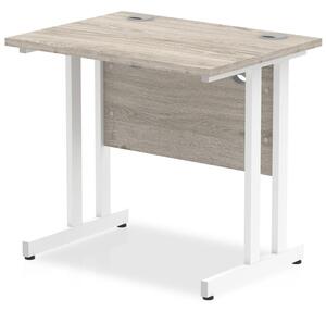 Impels 800mm Computer Desk In Grey And White Cantilever Leg