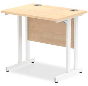 Impels 800mm Computer Desk In Maple And White Cantilever Leg