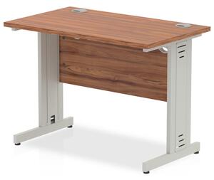 Impulse 800mm Computer Desk In Walnut And Silver Managed Leg