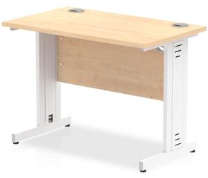 Impulse 800mm Computer Desk In Maple And White Managed Leg
