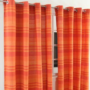 Cotton Morocco Striped Terracotta Curtain Pair, 54 x 54" Drop