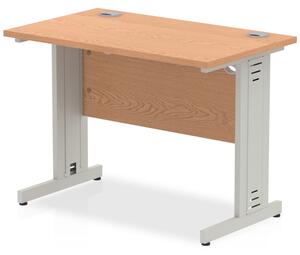 Impulse 800mm Computer Desk In Oak And Silver Managed Leg