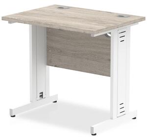 Impels 800mm Computer Desk In Grey And White Managed Leg
