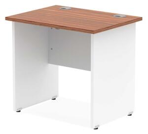 Impels 800mm Computer Desk In Walnut And White Panel End Leg