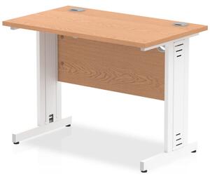 Impulse 800mm Computer Desk In Oak And White Managed Leg