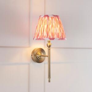 Endon 118109 Lille Wall Light In Antique Brass With Coral Pink Shade