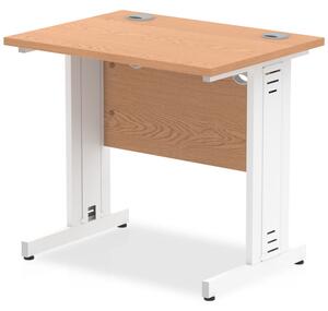 Impels 800mm Computer Desk In Oak And White Managed Leg