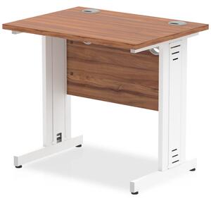 Impels 800mm Computer Desk In Walnut And White Managed Leg