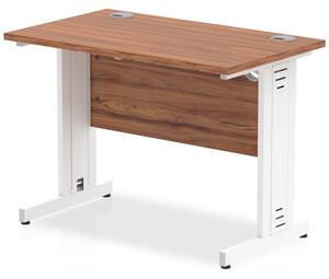 Impulse 800mm Computer Desk In Walnut And White Managed Leg